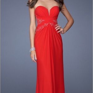 Red la femme prom dress